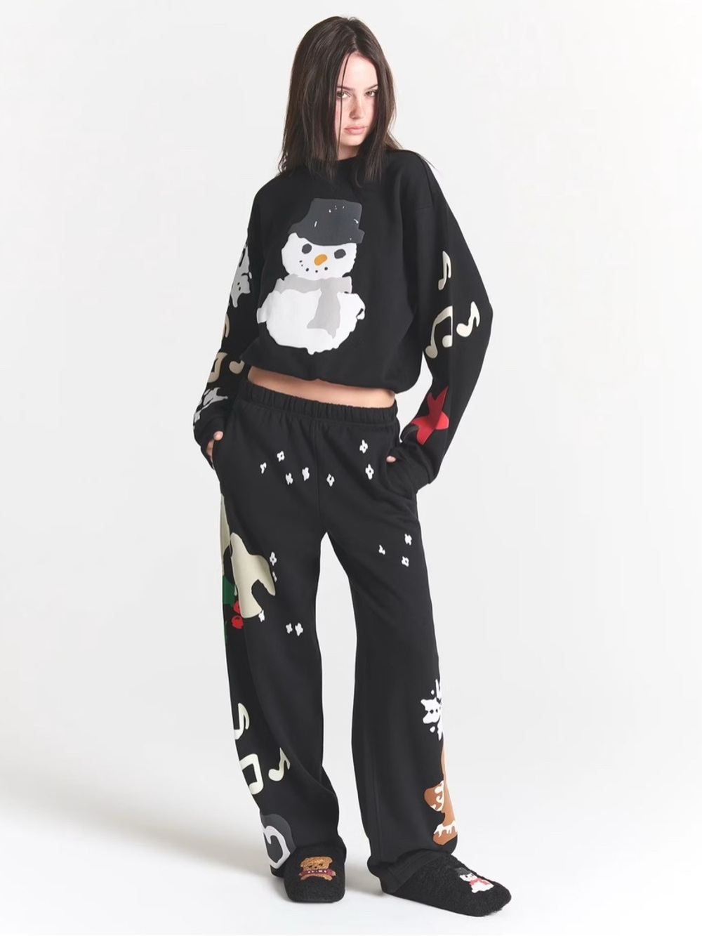 SKIMS X Cactus Plant Flea Market Straight Leg Pant - Onyx/Gingerbread Print XXS